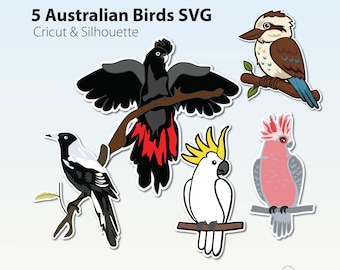 Bird SVG Bundle | 5 Australian Native Birds Cut Files for Cricut & Silhouette