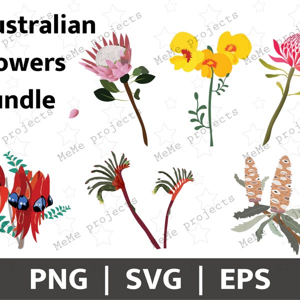 Australian Flowers Pack | Wildflowers SVG png | Australian Flowers SVG | Australian Flora Pack | Australian Native SVG | Wildflower Bundle