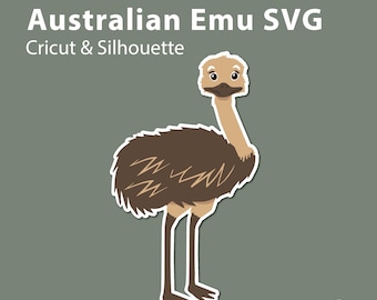 Archivo de corte SVG de emú australiano para Cricut y Silhouette