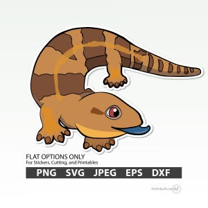 Australian Blue Tongue Lizard | Flat Design SVG PNG | Lizard Cricut Clipart | Skink Reptile | Blue Tongue PNG | Australian Animal Digital