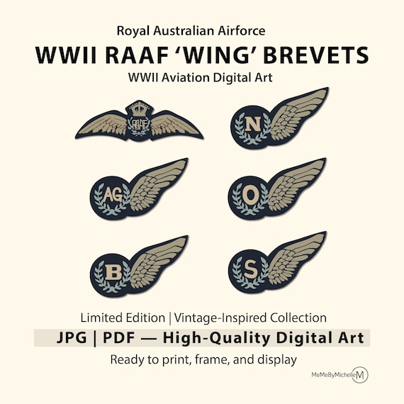 WWII RAAF Pilot Wings SVG: Aviation Badge Clipart (digital File