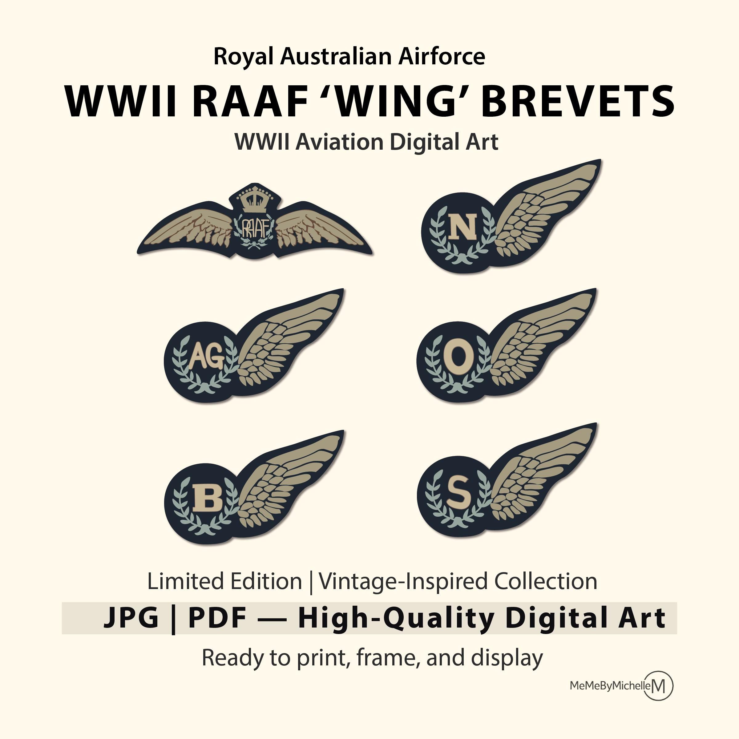WWII RAAF Pilot Wings SVG: Aviation Badge Clipart (digital File