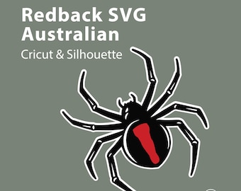 Araña viuda negra SVG / Imágenes prediseñadas de araña australiana en capas / Cricut y Silhouette