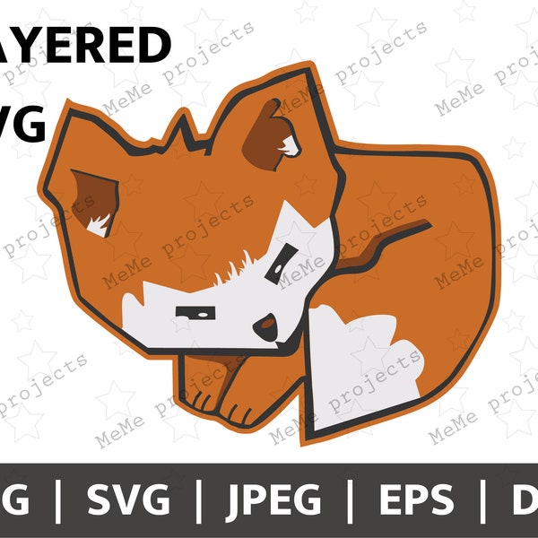 Brown Fox | Block Craft fox | Fox | Layered for Cricut & Silhouette | SVG PNG DFX | Cute Cartoon Fox | Block Craft Favourites | Sleeping Fox