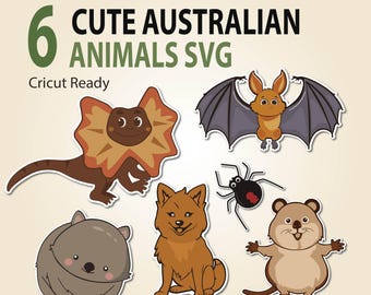 Paquete SVG de animales australianos / Archivos de corte Cricut de 6 capas