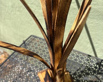 CATTAIL, Hand carved/sculpted wooden, painted and sealed.