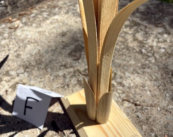CATTAIL, Hand carved/sculpted wooden, painted and sealed.