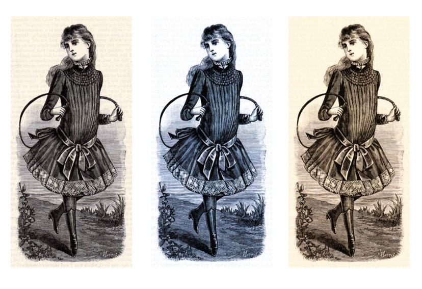 Victorian Girl With Jump Rope Digital Download of Vintage Image, Clip ...