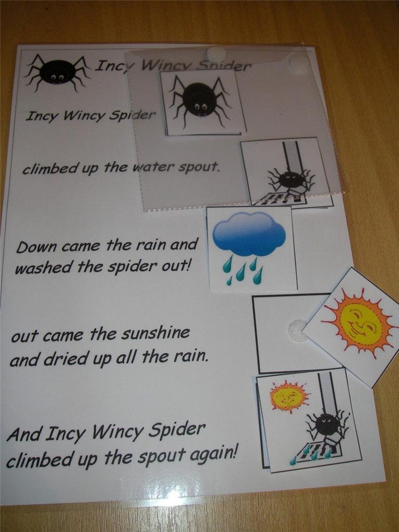 Incy wincy spider interactive nursery rhyme board Etsy