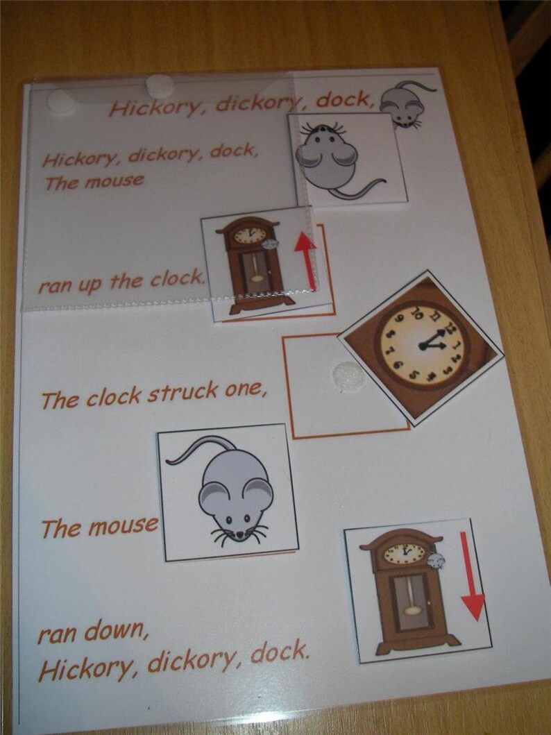 Hickory Dickory Dock Interactive Nursery Rhyme Board Etsy