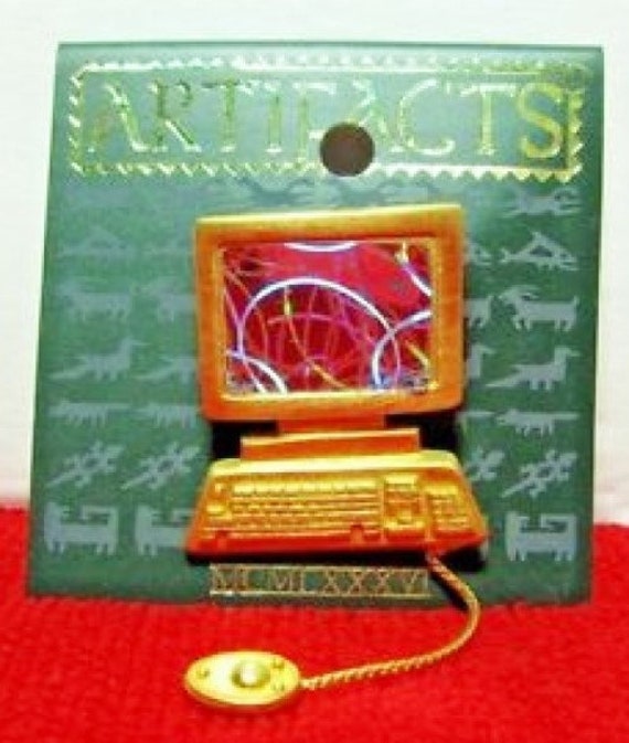 Jj Jonette Computer Pc With Halo Screen Gold Plated Pewter Etsy Jj Jonette Computer Pc With Halo Screen Gold Plated Pewter Etsy