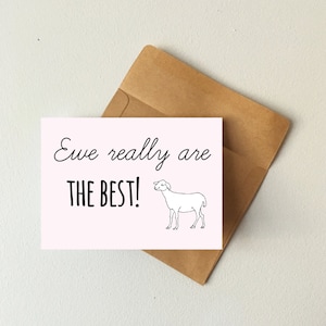 Pecora sono davvero la migliore scheda, carta pecora, carta di amicizia, Valentino carta, punny carta, carta fidanzato, fidanzata card, carta di BFF