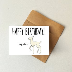 Joyeux anniversaire ma carte de cerf, carte d’anniversaire, carte de Jacques, meilleure carte ami, carte copain, carte de petite amie, carte d’amitié