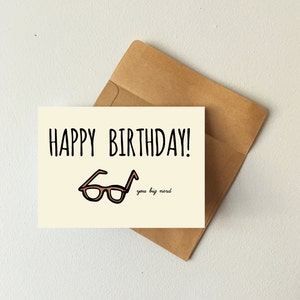 Joyeux anniversaire vous carte grand nerd, carte d’anniversaire, carte de nerd, meilleure carte ami (e), carte copain, carte de petite amie, carte d’amitié