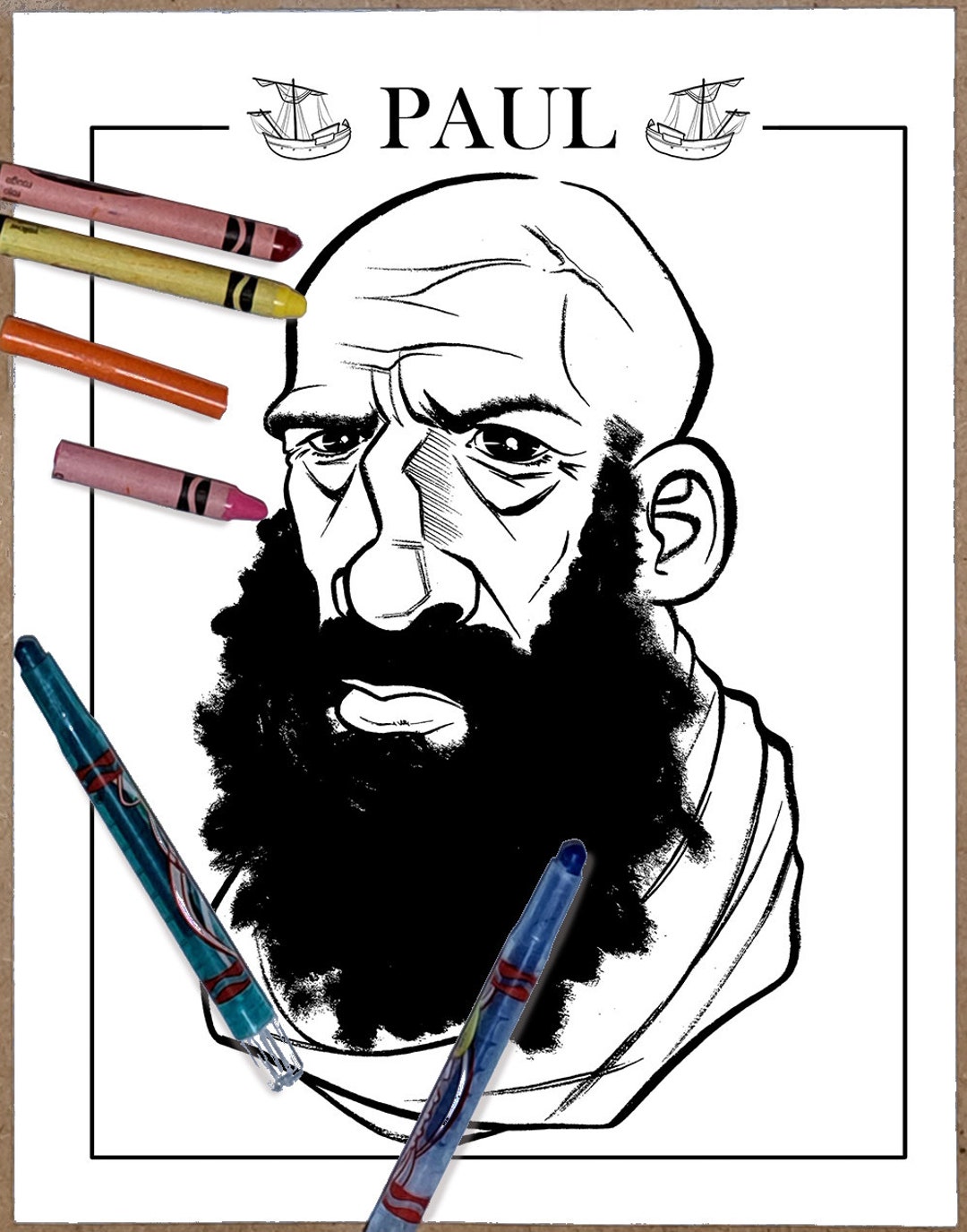 Paul, DIGITAL DOWNLOAD, Bible Illustration, Printable, Bible Portrait ...