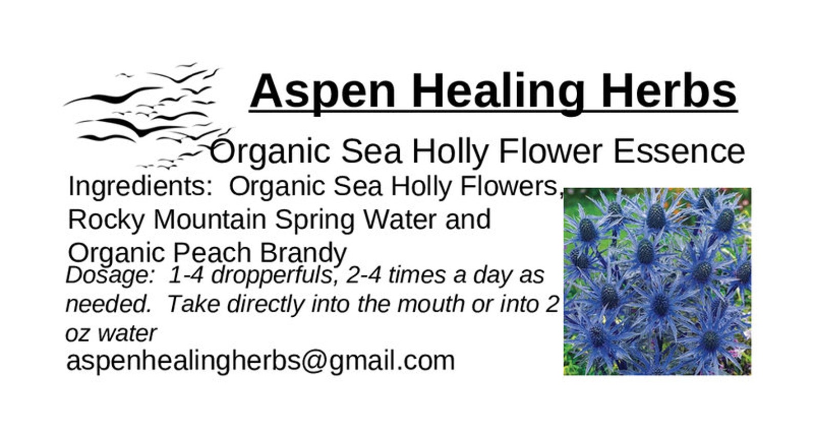 Organic Sea Holly Flower Essence Etsy