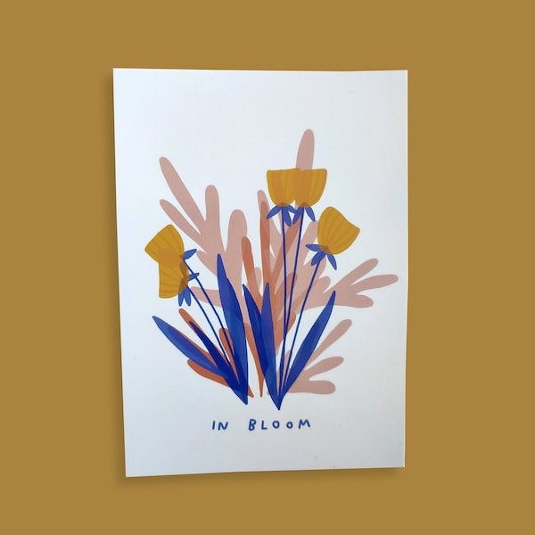 carte postale fleur illustration in bloom