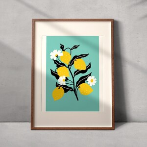 carte postale citron en fleur illustration