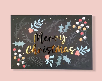 golden christmas greeting card merry christmas