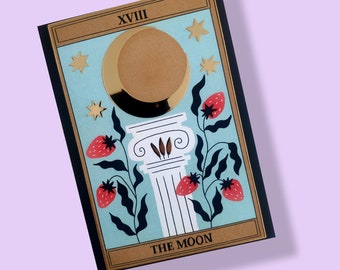 golden tarot postcard the moon