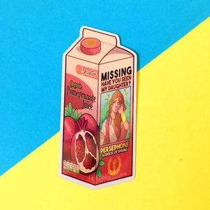 Gold Foil Persephone Pomegranate Carton Sticker