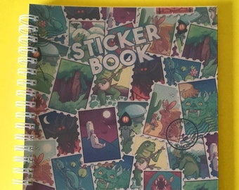 Cryptid Stamp Sticker book - Reuseable A5 Sticker Book