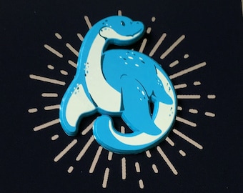 Spilla smaltata Nessie Mini / Spilla riempitiva Cryptid