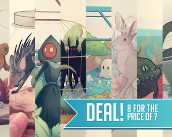 Cryptid Terrarium Sticker Set: Chupacabra, Bigfoot, Mostro di Loch Ness, Mothman, Jackalope, Kraken, Fresno Nightcrawlers e Mostro di Flatwoods!