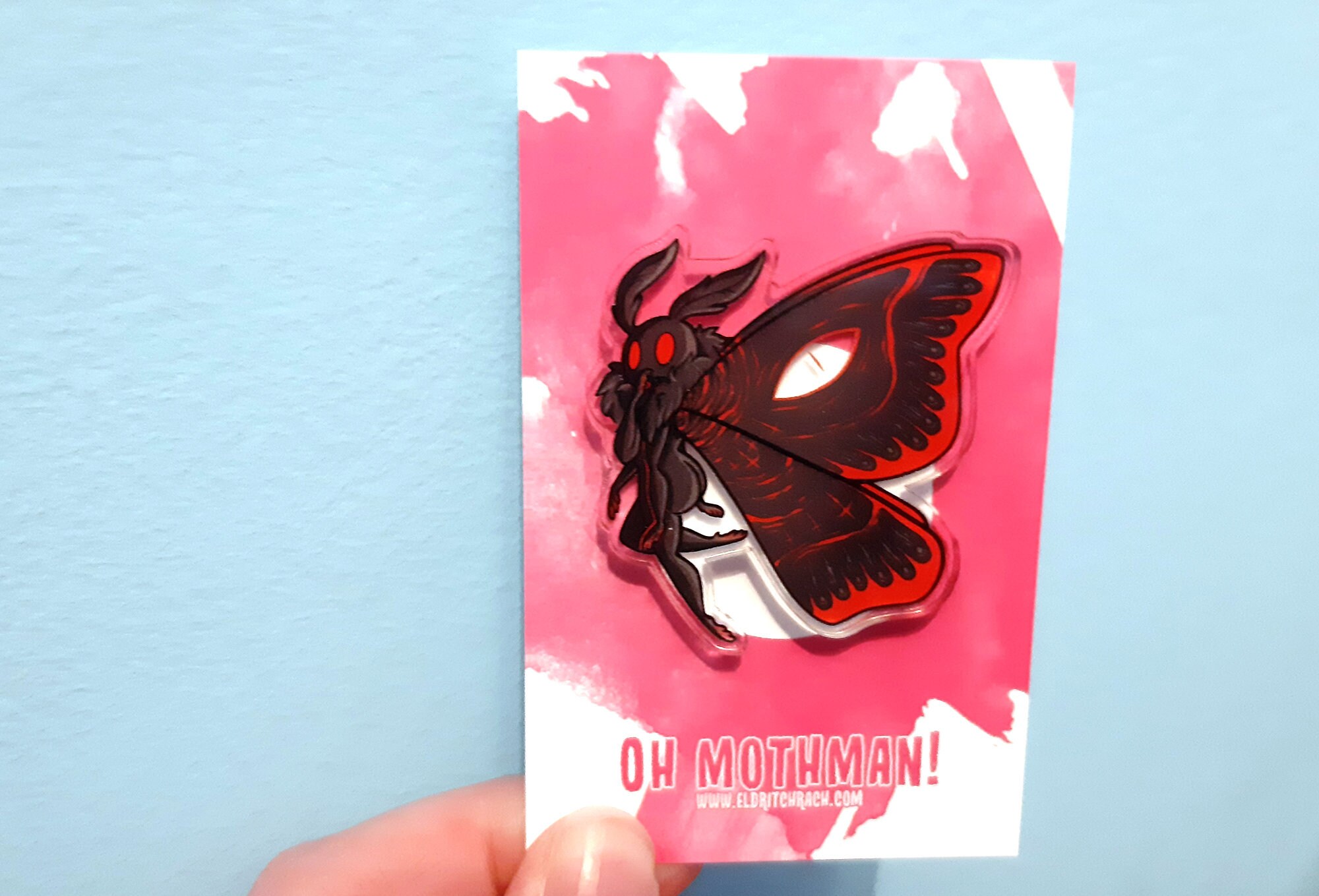 Oh Mothman Acrylic Pin