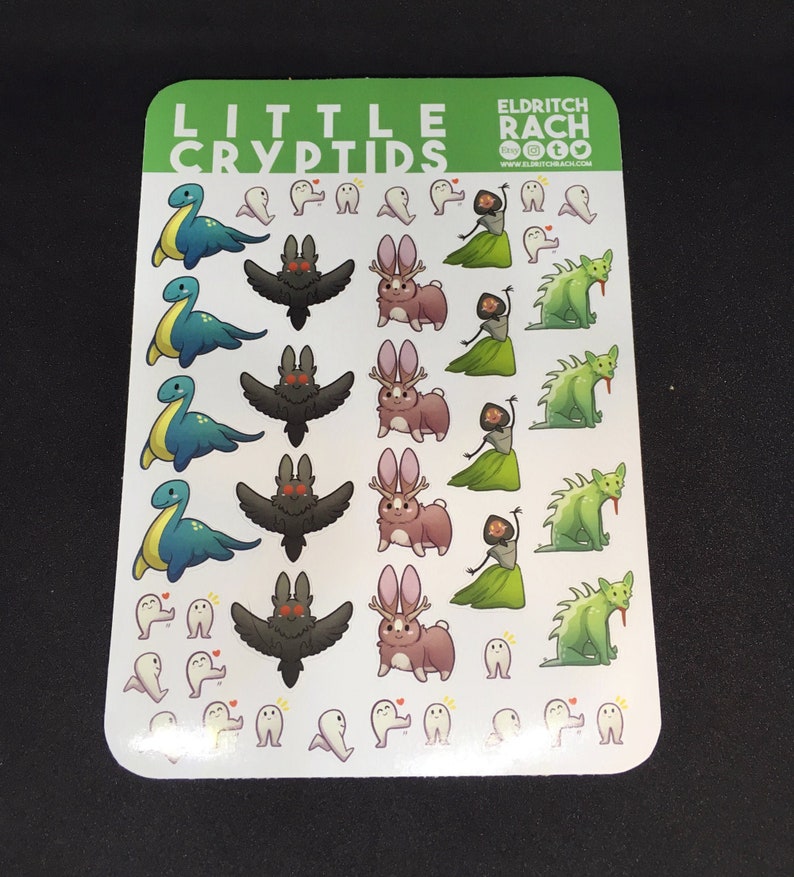Little Cryptids Sticker Sheet (A6) - Perfect for decorating character sheets and bullet journals! 