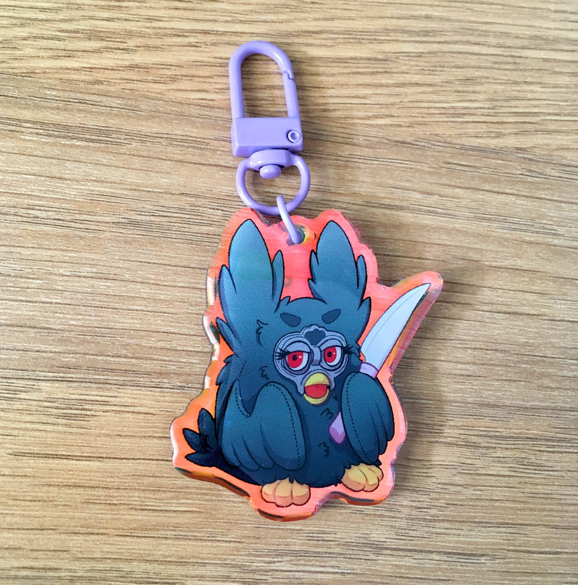 Furby Mothman Has a Knife Double Sided Rainbow Acrylic - Etsy