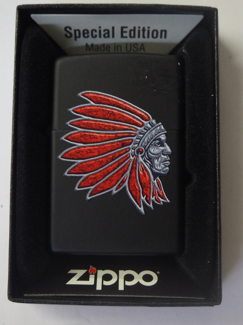 Sweet Black Matte Indian Headress Zippo Lighter Etsy