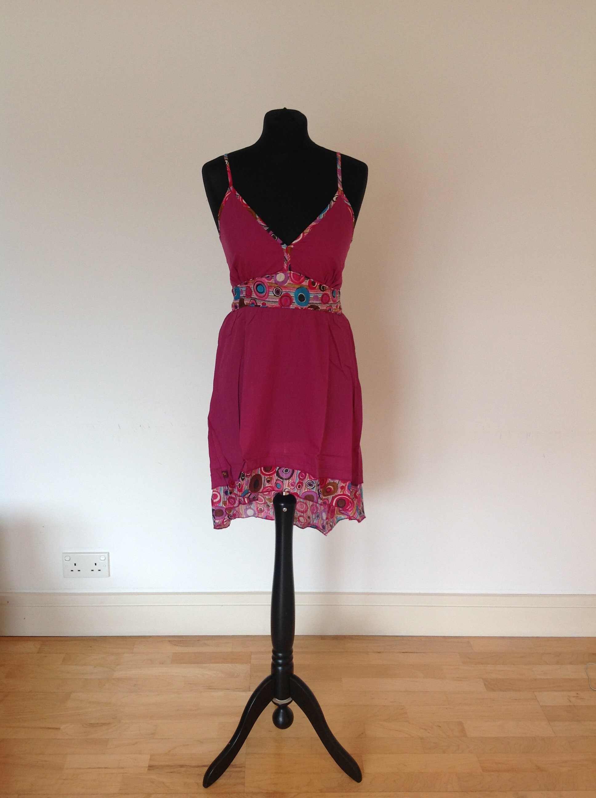 Short hot pink cotton summer dress beach dress festival Etsy