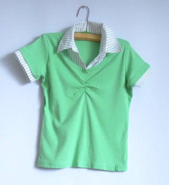 Women's Clothing Green Striped Shirt 