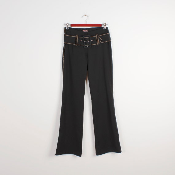 low waisted black pants