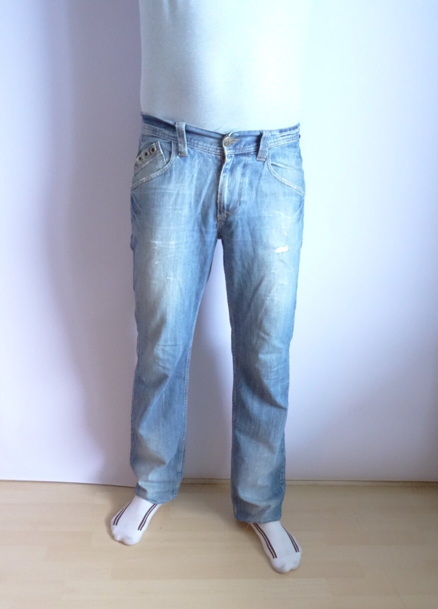 Blue Men's Jeans / High Waist Jeans 