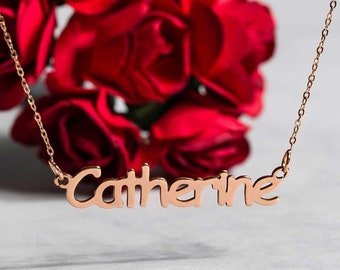 Personalised Name Necklace | Any Name Pendant | Custom Name Necklace | Unisex, Kids |  Christmas Gift, Solid Sterling Silver 925 Kids Gift