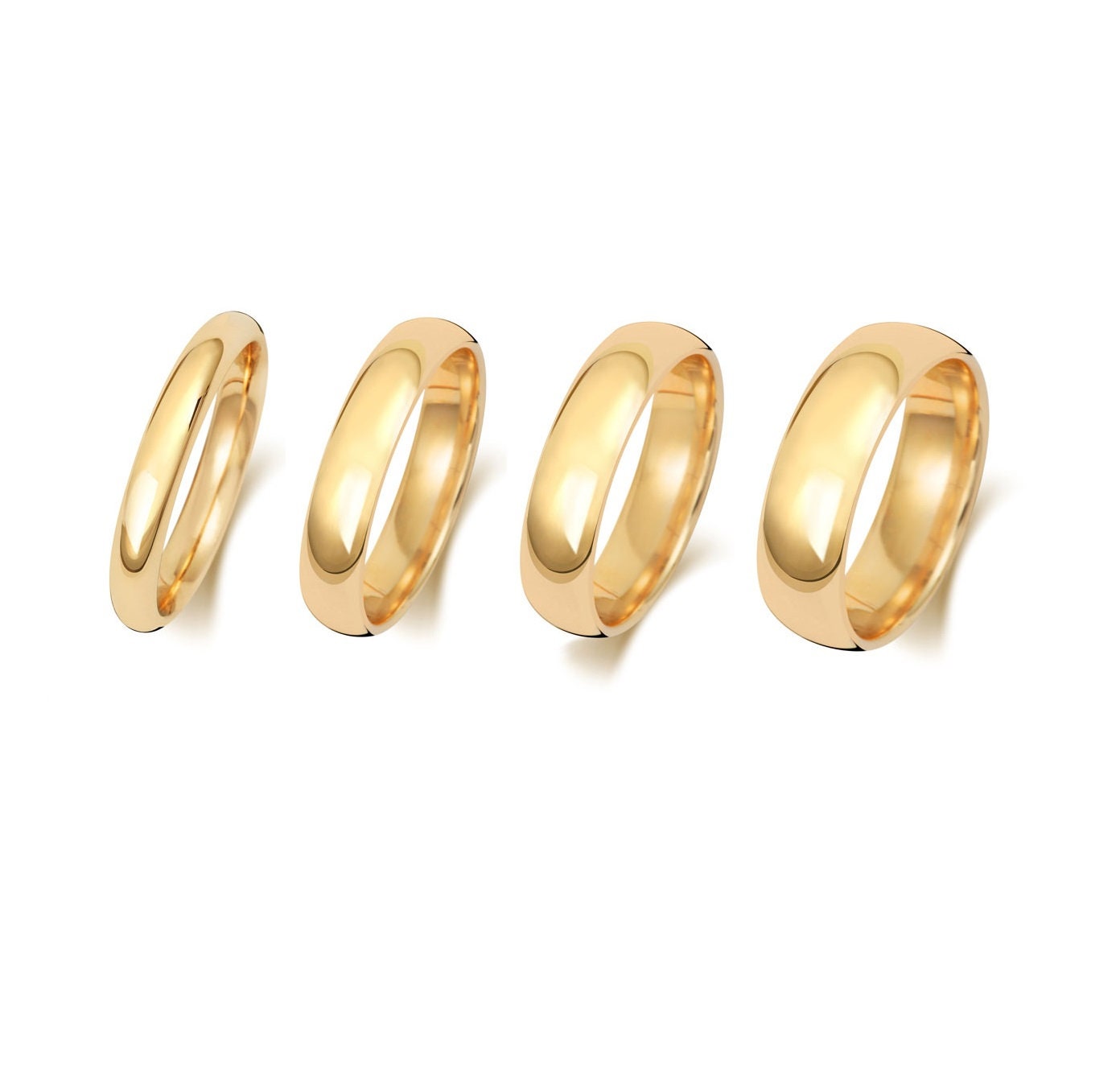 4 Mm Matt Gold Band - Abgeschrägte Kante / FLAT