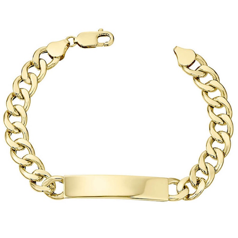 Personalised Gents Heavy Gold Plated ID Curb Chain Bracelet Etsy UK