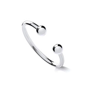 Unisex Sterling Silver Baby Torque Bangle – Classic Adjustable Baby Bracelet, Christening Gift