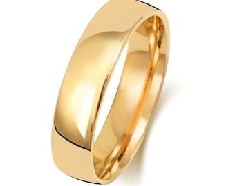 Aliança de casamento em ouro amarelo 9ct 2mm 3mm 4mm 5mm 6mm 9k Aliança de casamento em ouro amarelo masculino e feminino, aliança de casamento em ouro amarelo gravura grátis