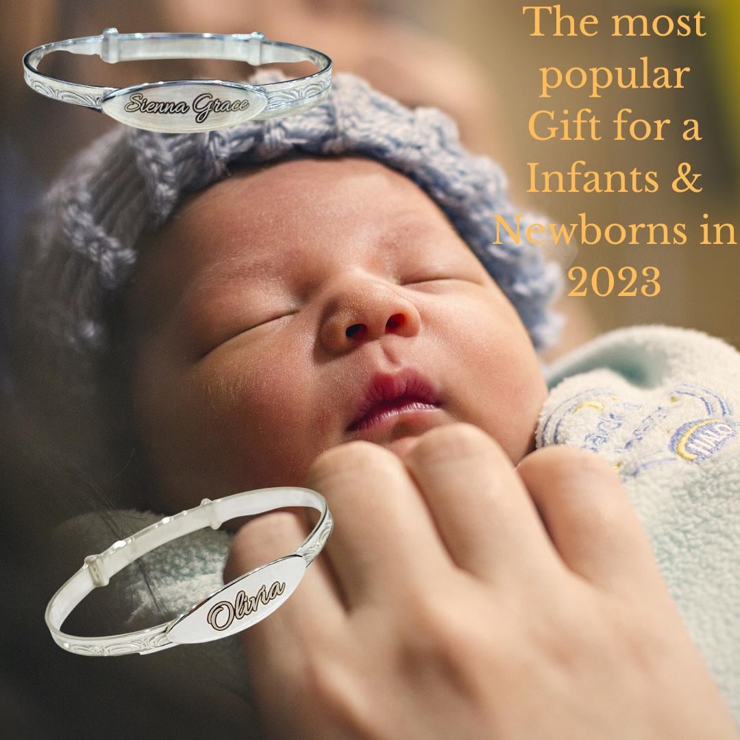 Newborn Baby Girl 18ct Gold Baby Bracelet Baby Bangle Personalised