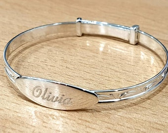 A Silver 925 Baby Bangle /Bracelet | Girls Silver Bangle/Bracelet | Ladies Silver Bangle/Bracelet | FREE ENGRAVING