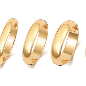 9ct Yellow Gold Wedding Band 2mm 3mm 4mm 5mm 6mm  9k Yellow Gold Shape Wedding Band  Mens & Ladies, Yellow Gold Wedding Ring  Free Engraving