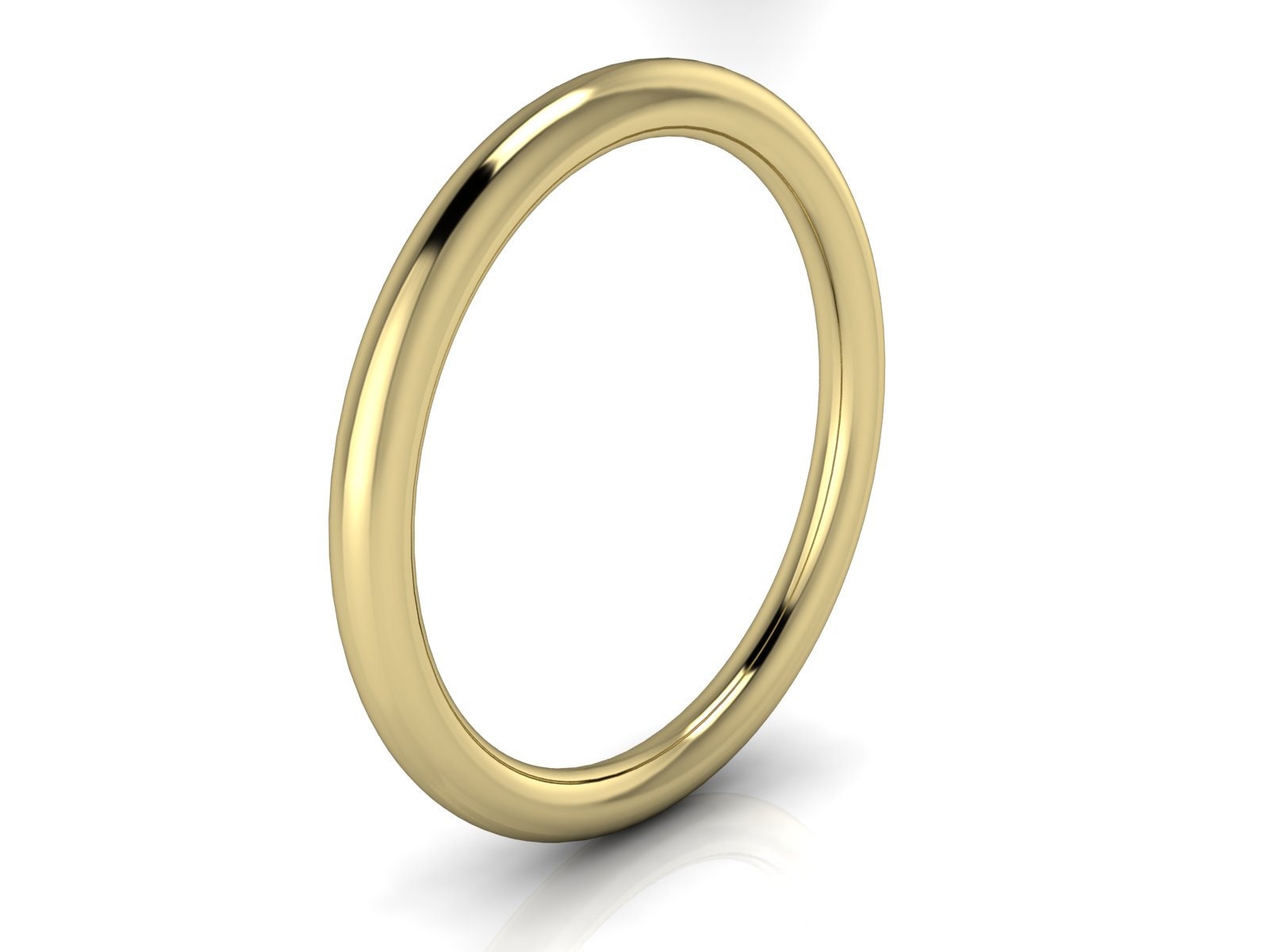 Round Plain Wedding Ring Halo Ring 2mm Full Circle Round Etsy UK