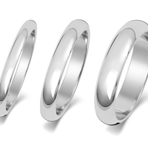 Platinum 950 Wedding Band 2mm 3mm 4mm,  Platinum 950 Shape Wedding Band  Mens & Ladies White, Platinum Wedding Ring Free Engraving