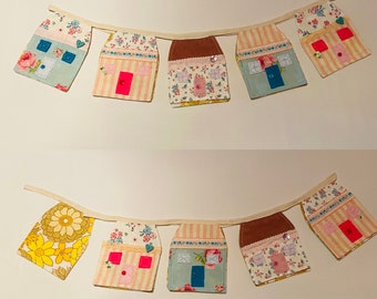 Maison à motifs faits à la main bunting double face tissu floral jaune