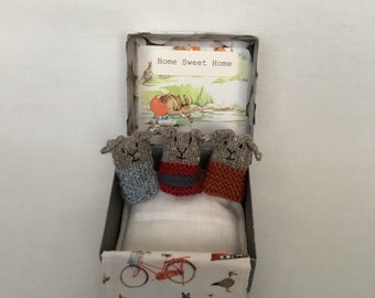 Bunnies in a box , rabbit paper, seaside fabric , assorted colour bunnies.