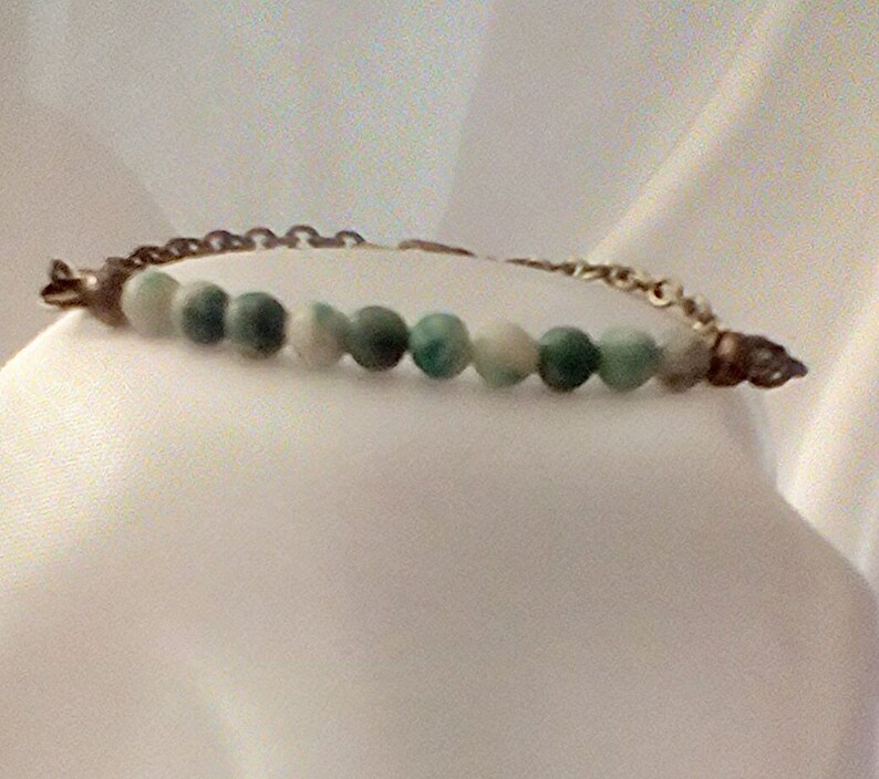 Bronze bracelet jade bracelet Christmas gift stocking filler jade beaded bracelet UK seller ching hai jade bracelet bar bracelet green beads