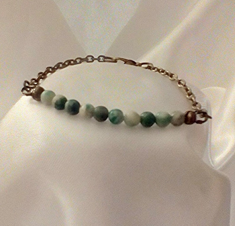 Bronze bracelet jade bracelet Christmas gift stocking filler jade beaded bracelet UK seller ching hai jade bracelet bar bracelet green beads